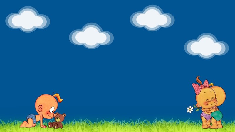 Two Babies on Grass