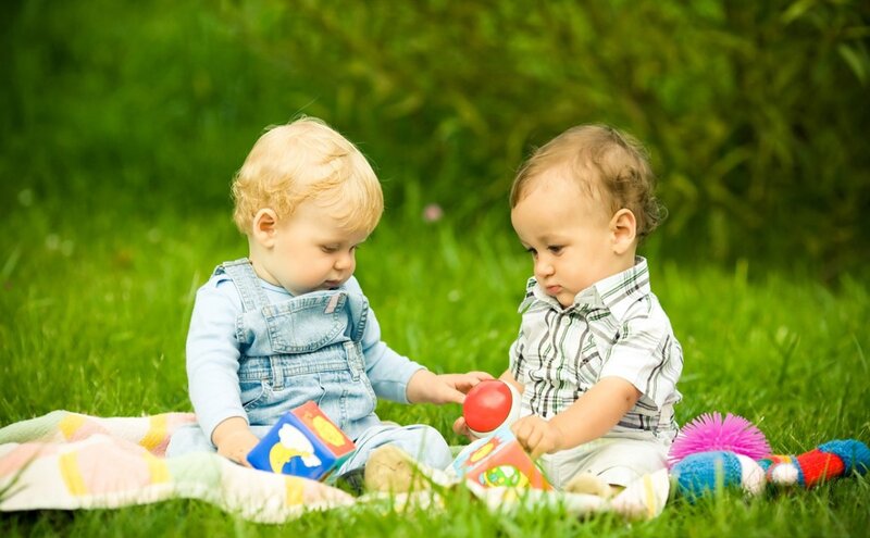 Two Babies Playing