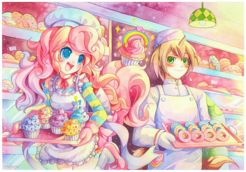 Two Bakers in a Shop — Pink