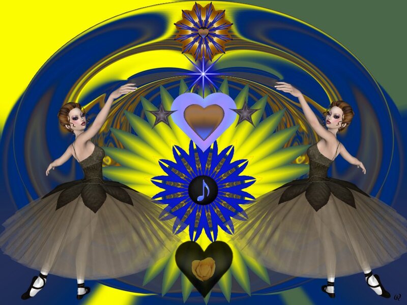 Two Ballerinas Dancing