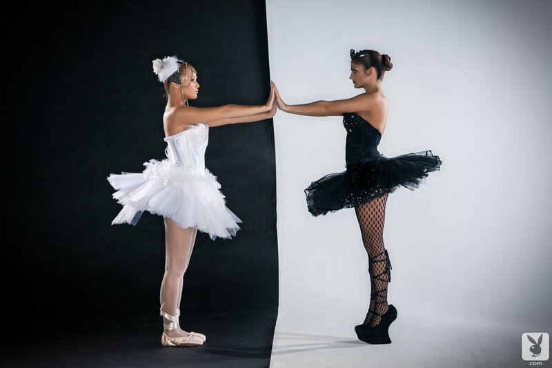 Two Ballerinas Facing Each Other