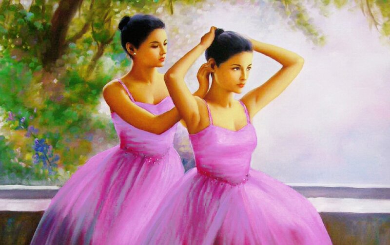 Two Ballerinas in Pink