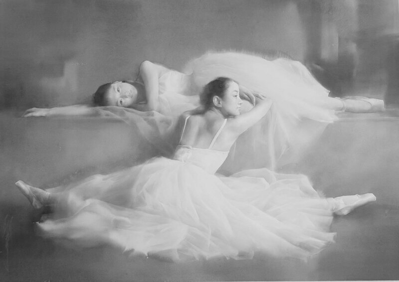 Two Ballerinas Lying