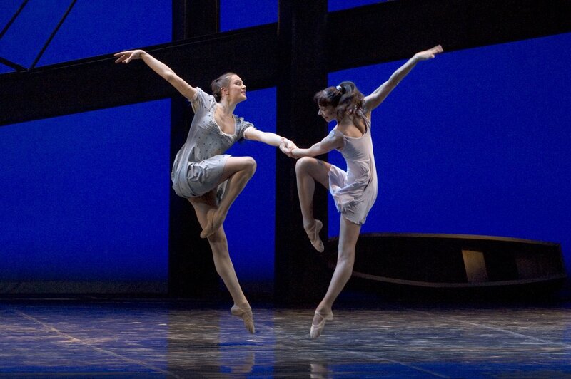Two Ballet Dancers — Blue, Dramatic