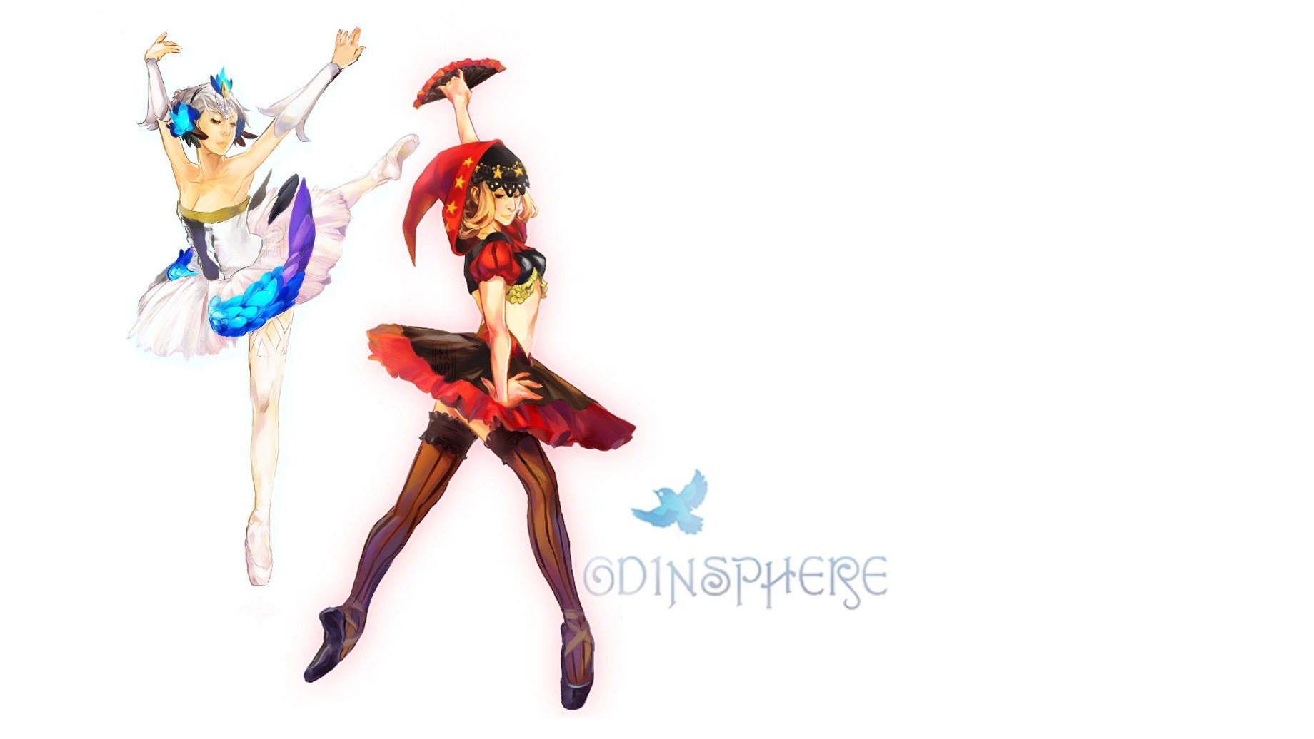 Two ballet dancers in costume