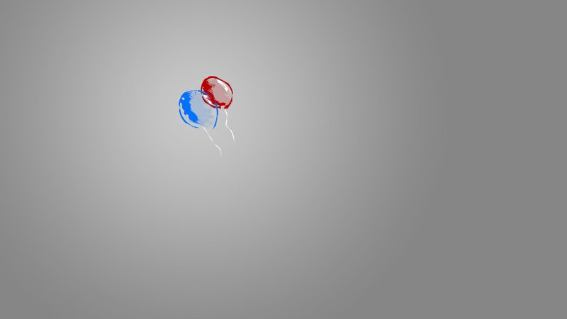 Two Balloons Floating