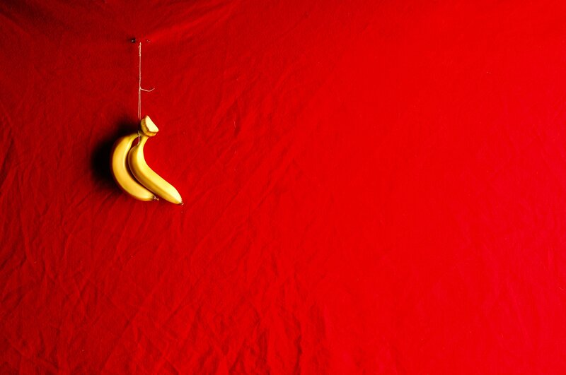 Two Bananas Hanging