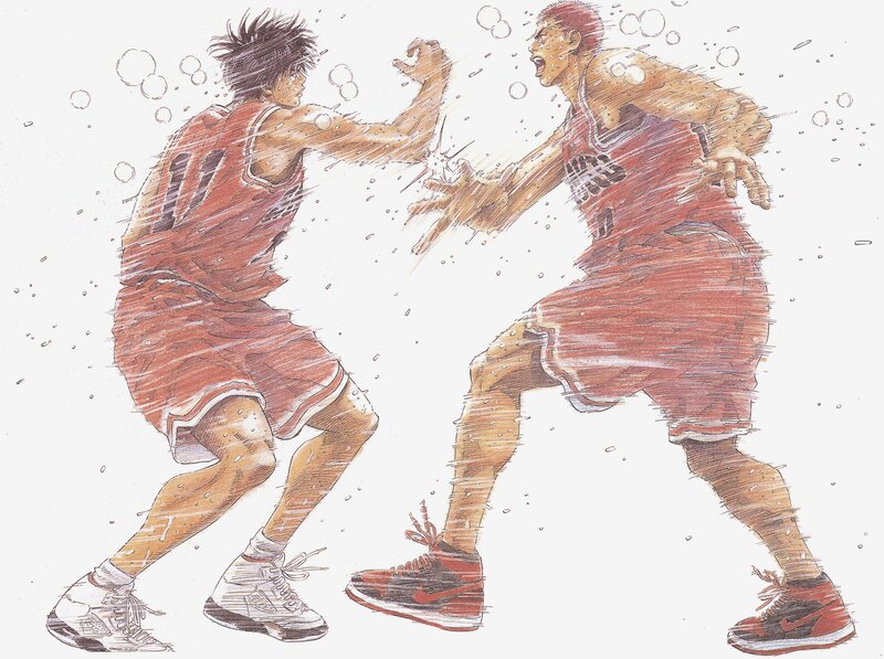 Two Basketball Players — Red