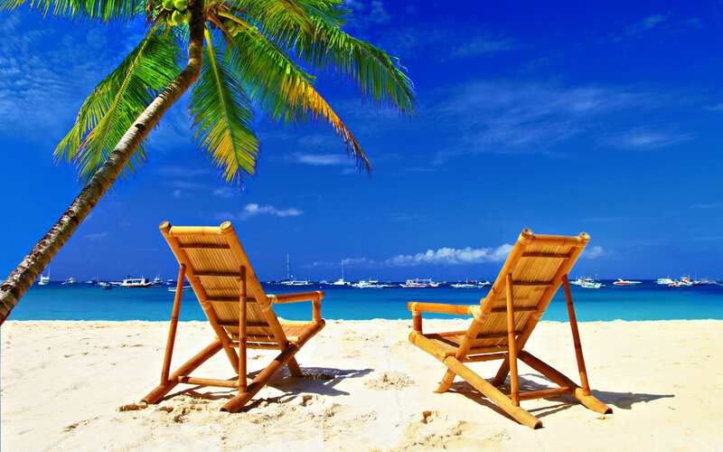Two Beach Chairs — Blue