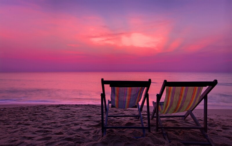 Two Beach Chairs — Pink