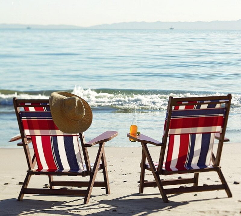 Two Beach Chairs — Red
