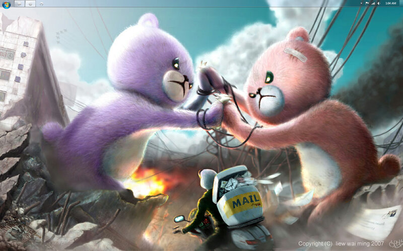 Two Bears Fighting — Purple