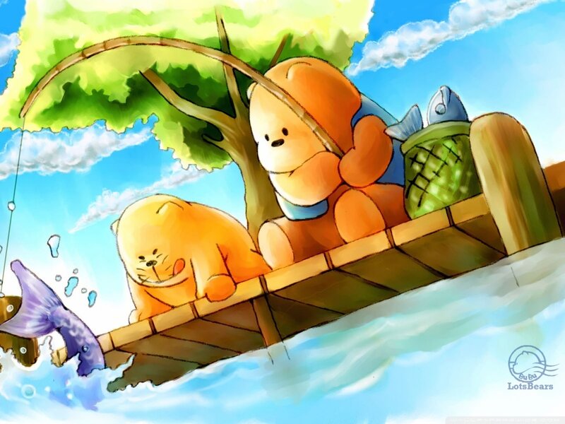 Two Bears Fishing