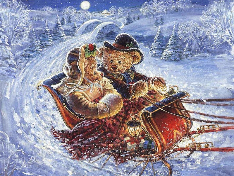 Two Bears in Sleigh