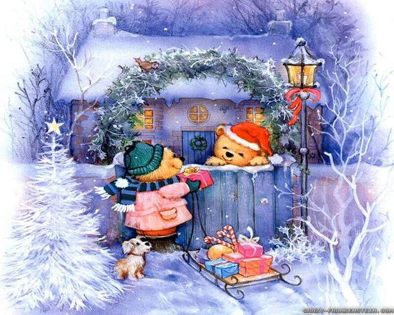 Two Bears in Winter — White