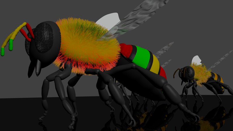Two Bees in Motion