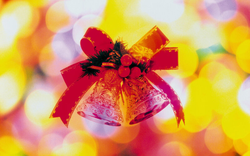 Two Bells with Red Bow