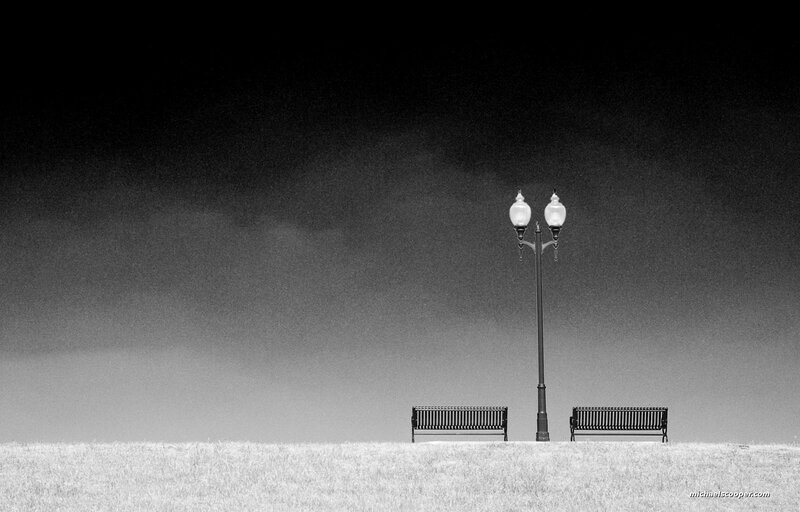 Two Benches and a Lamp Post