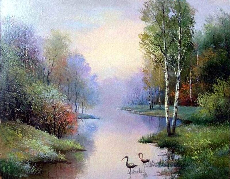 Two Birds in a River