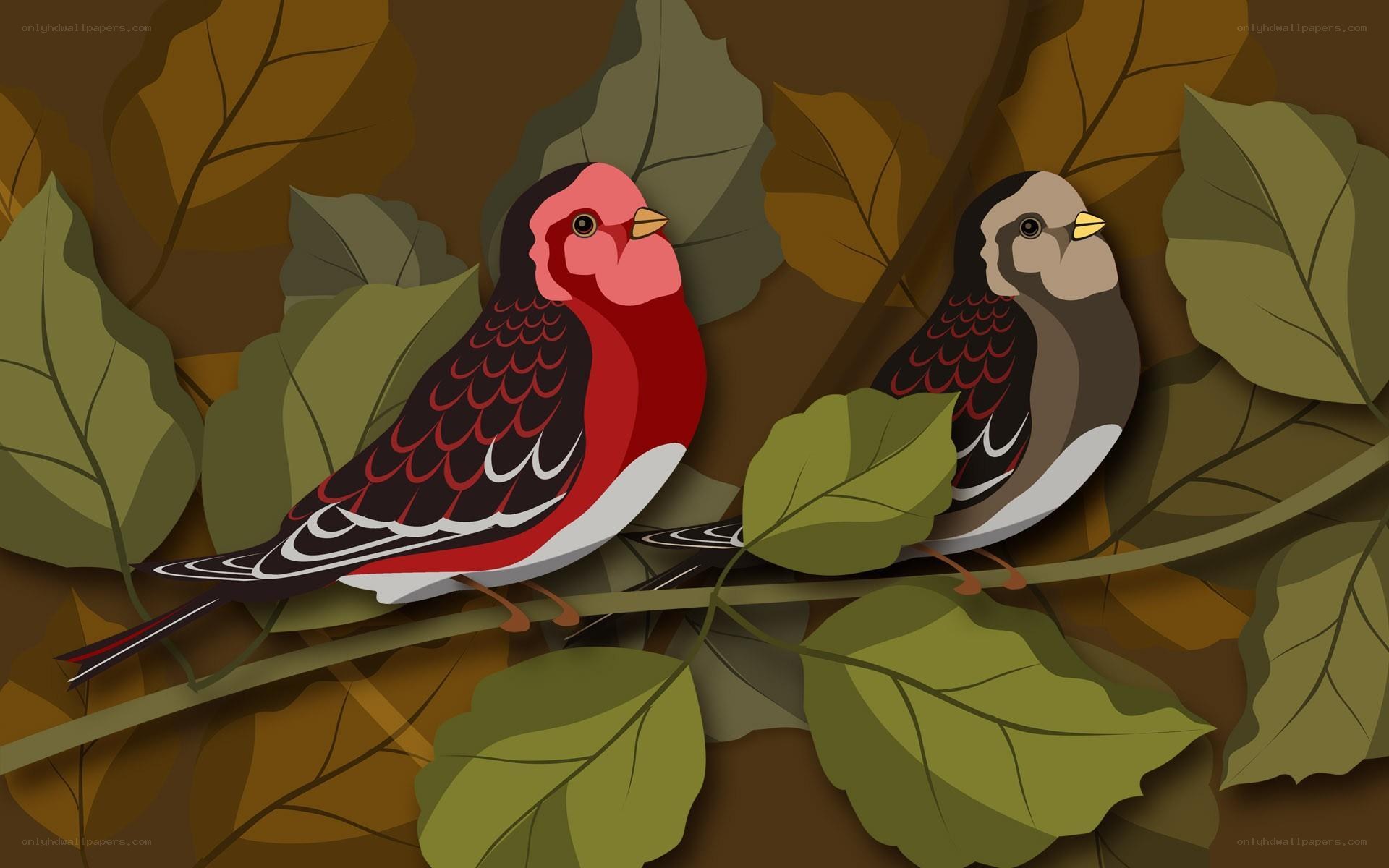 Two birds on a branch