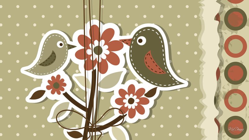 Two Birds on a Branch — Brown, Calm