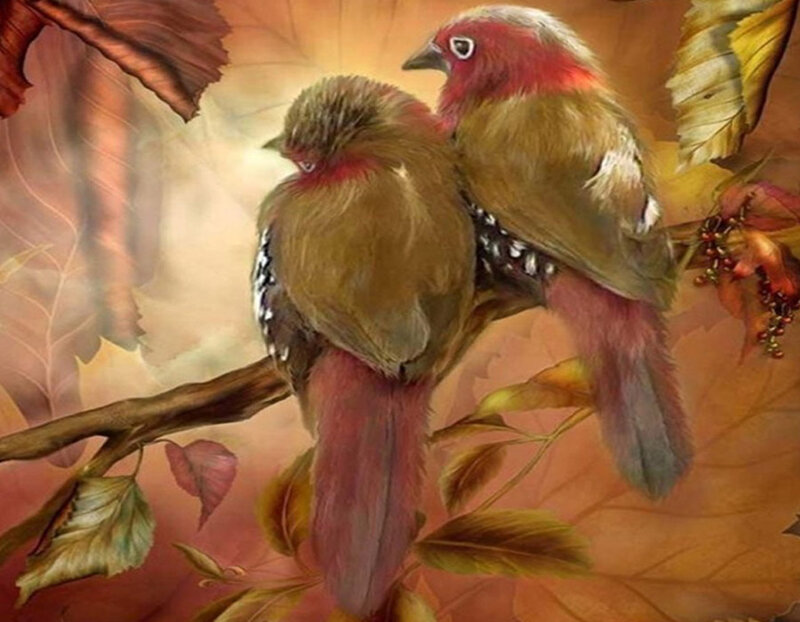 Two Birds on a Branch — Brown, Serene