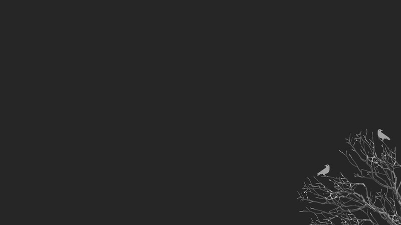 Two Birds on Branches — Black, Calm