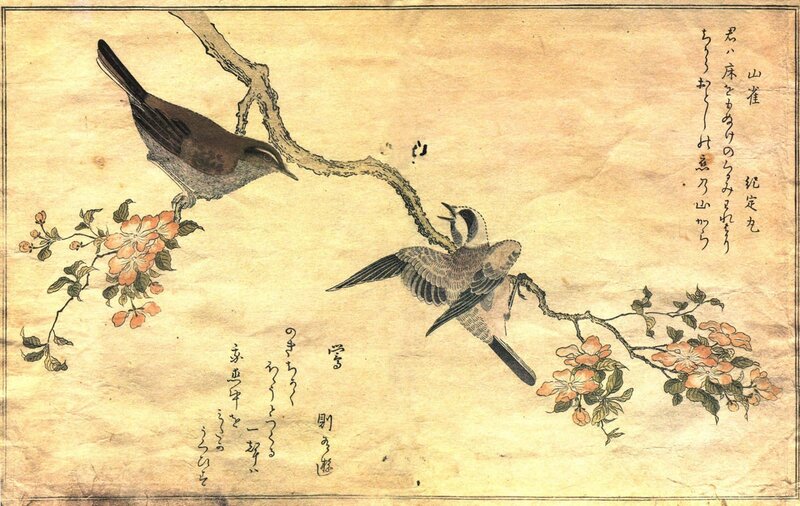 Two Birds on Branches — Brown, Serene