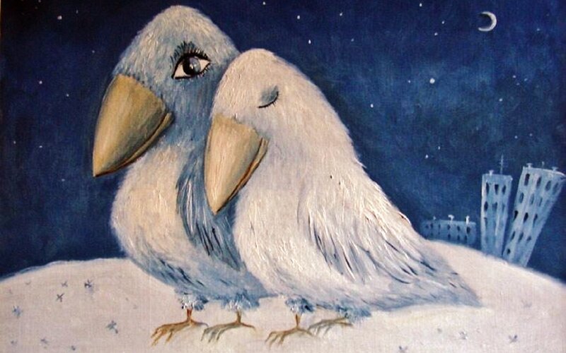 Two Birds on Snow