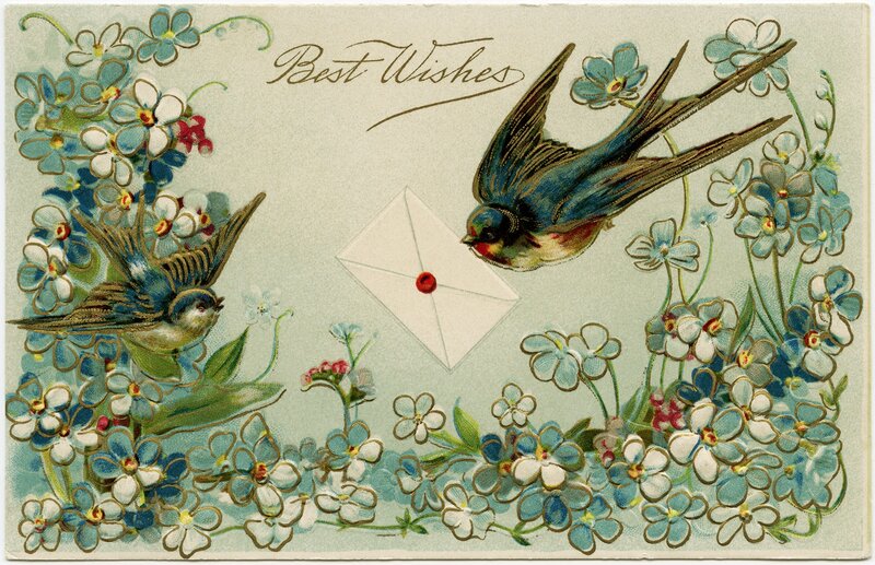 Two Birds with Flowers