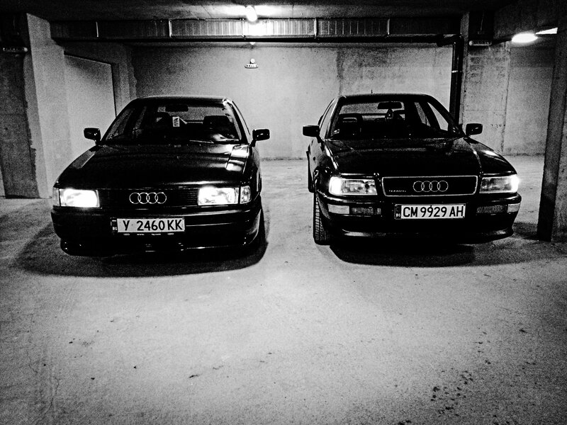 Two Black Audi Cars — Dramatic, Night