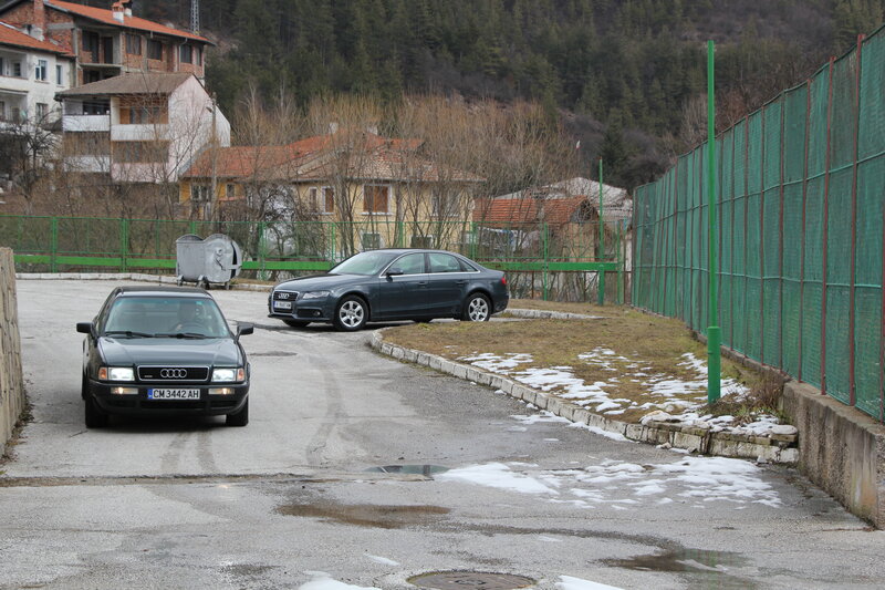 Two Black Audi Cars — Gray