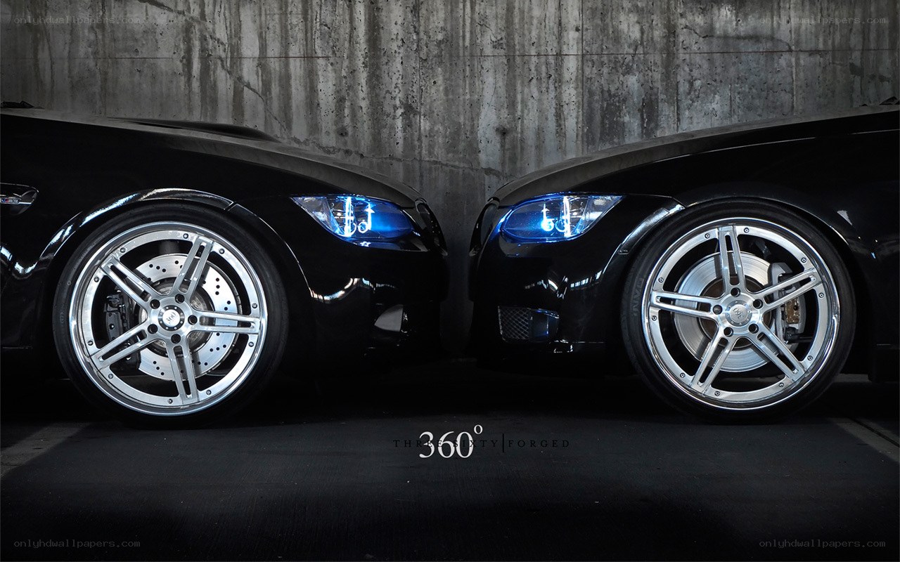Two Black Cars Facing Each Other