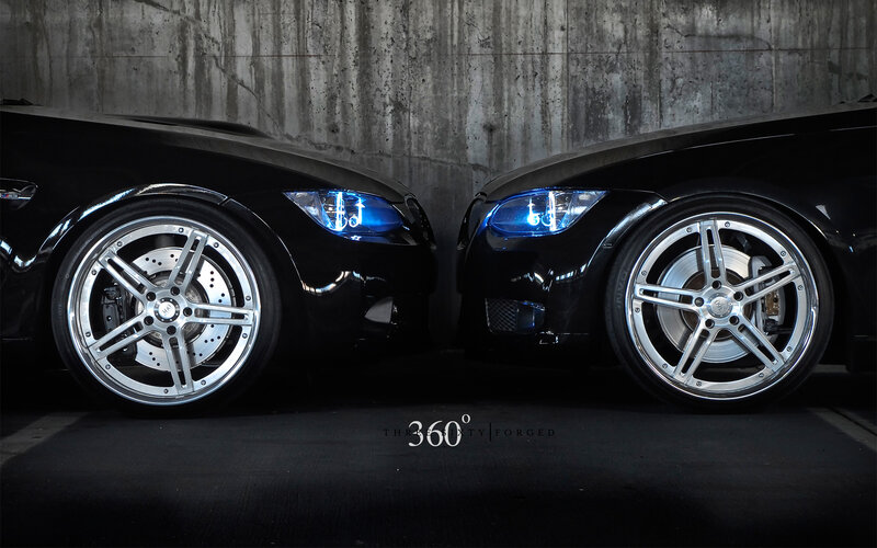 Two Black Cars Facing Each Other