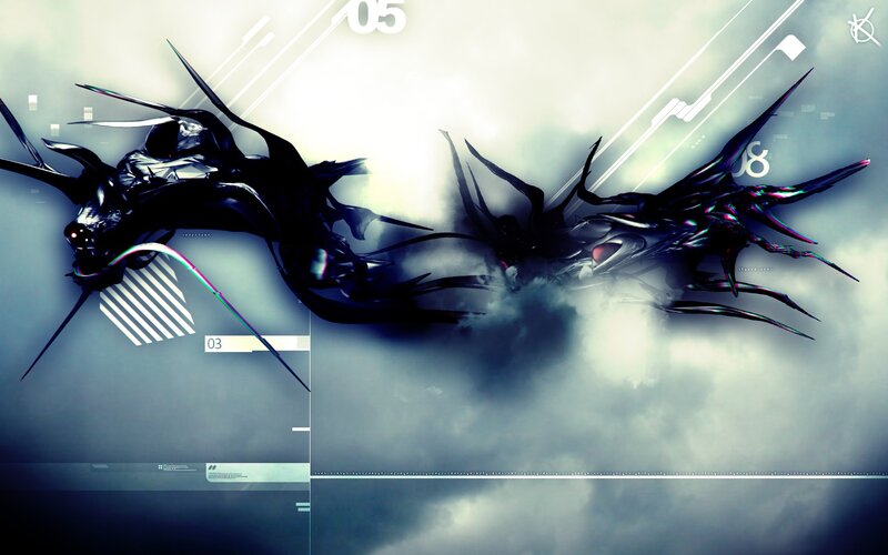 Two Black Dragon-like Creatures