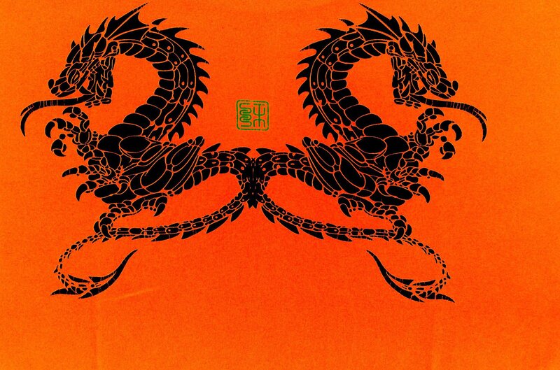 Two Black Dragons — Orange