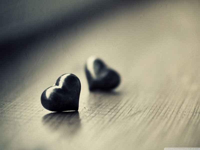 Two Black Heart Objects