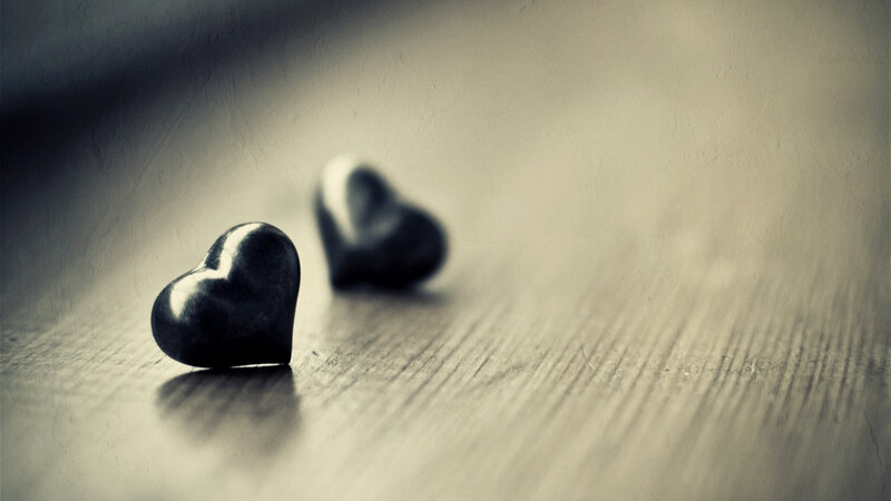 Two Black Heart Shapes — Somber, Photograph