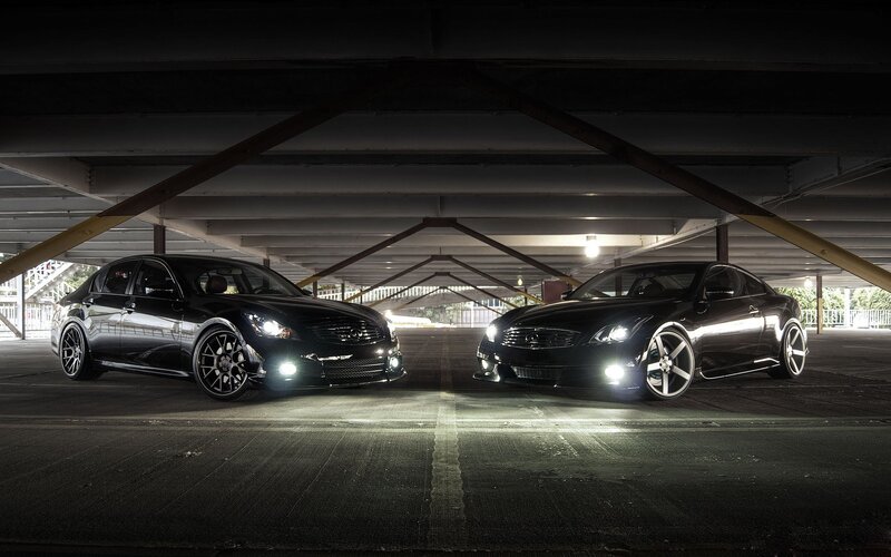 Two Black Infiniti Cars — Dramatic
