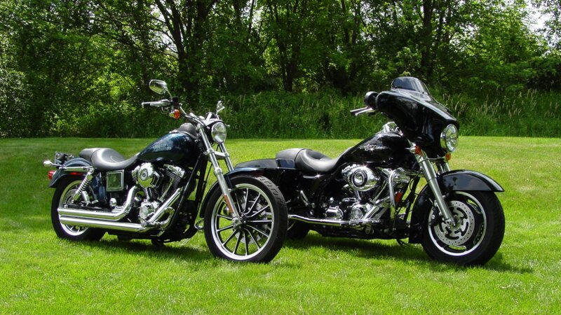 Two Black Motorcycles