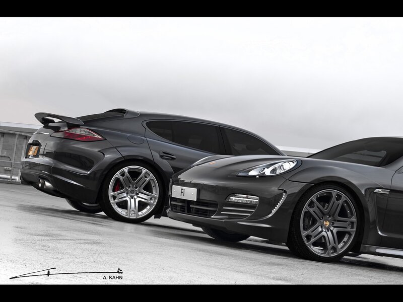 Two black Porsche Panamera cars