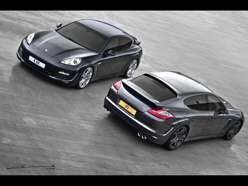 Two black Porsche Panamera cars