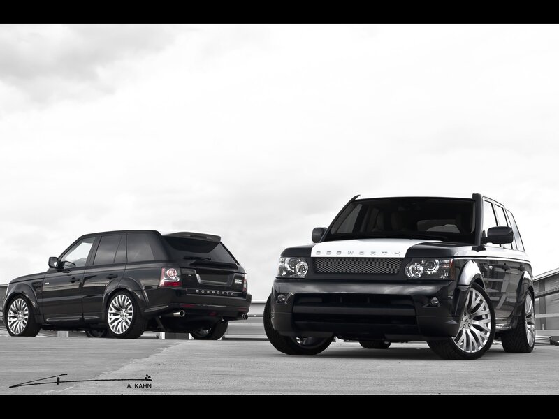 Two black Range Rovers