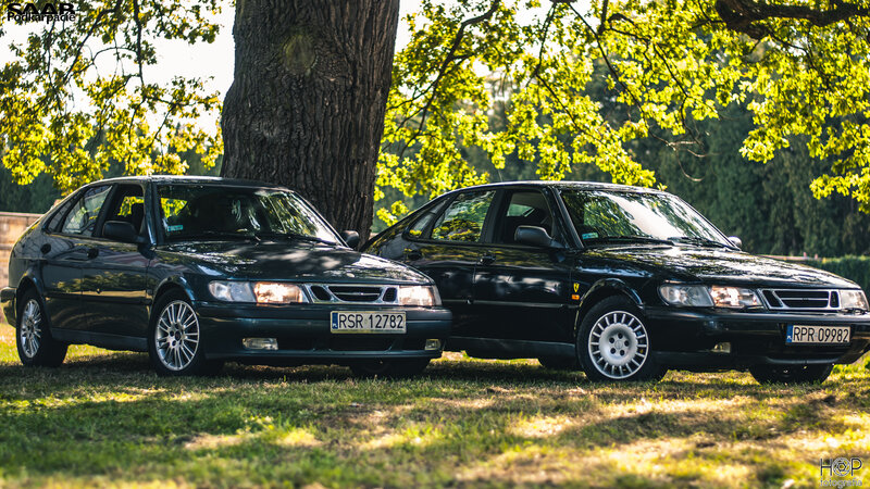 Two Black Saab Cars