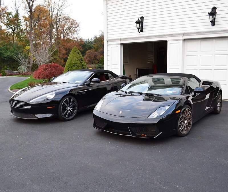 Two Black Sports Cars — Calm, Autumn