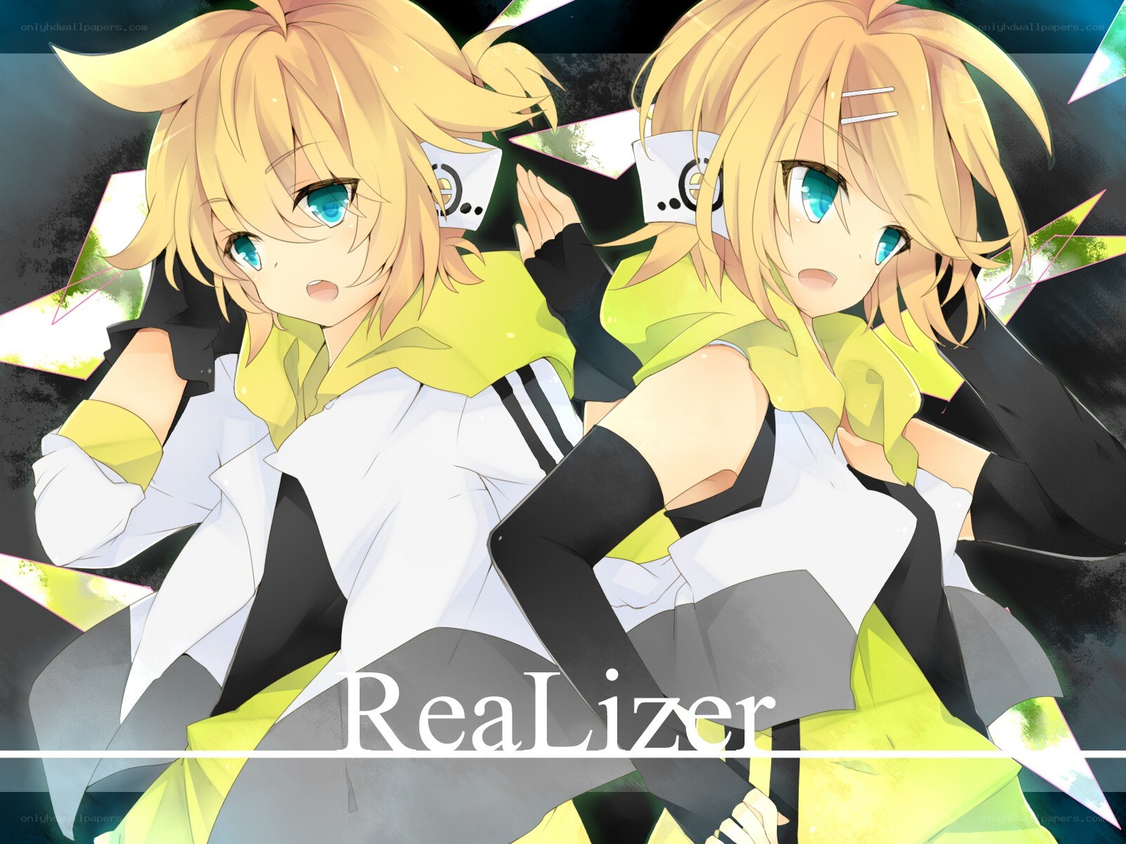 Two blonde anime characters