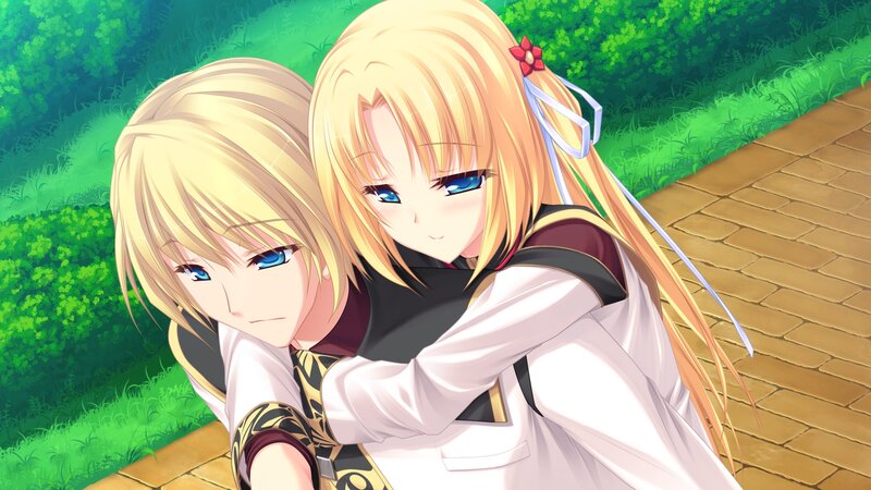 Two Blonde Anime Characters — Green, Calm
