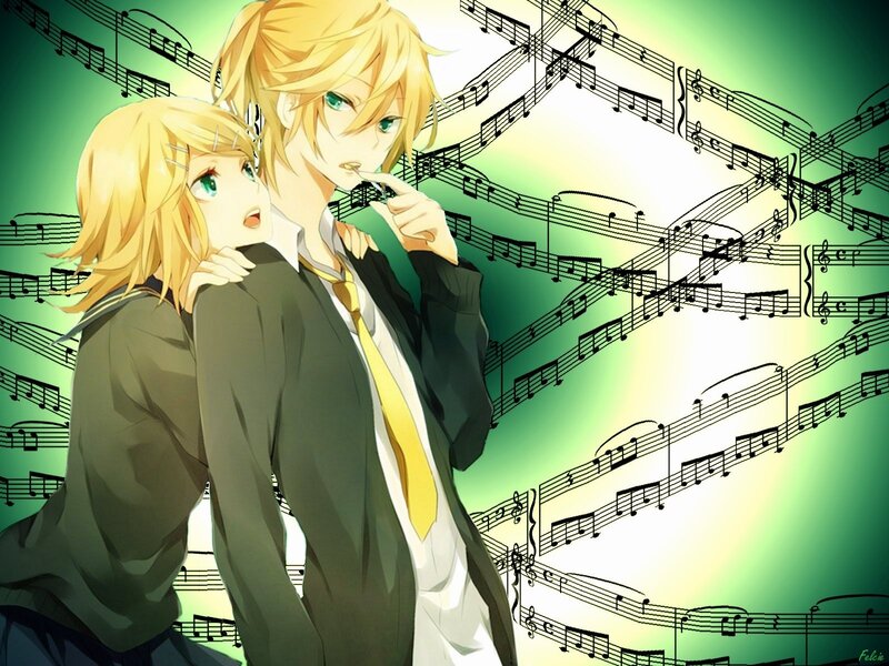 Two Blonde Anime Characters — Green, Dreamy