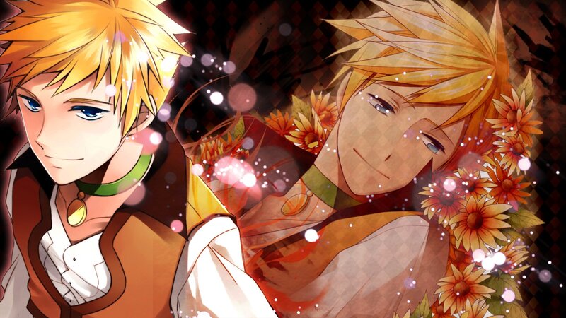 Two Blonde Anime Characters — Orange