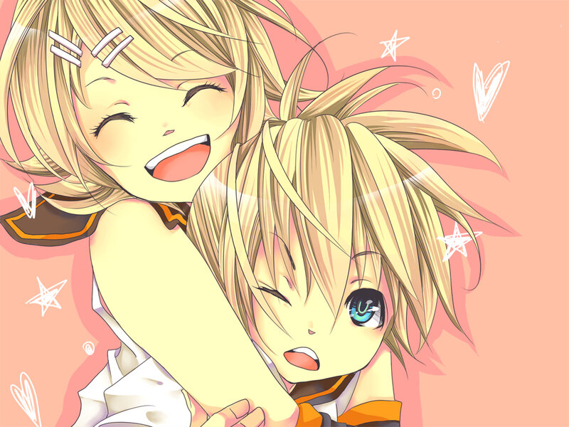 Two Blonde Anime Characters — Pink, Happy